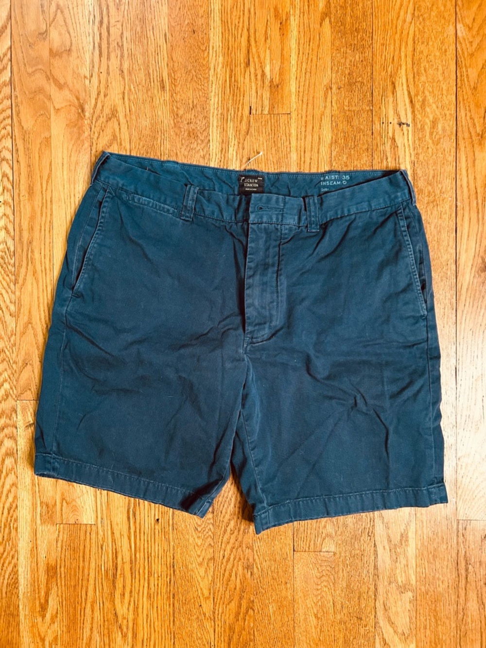 J.Crew Stanton Chino Shorts Blue 35 Cotton Twill 9” Inseam - Picture 2 of 10